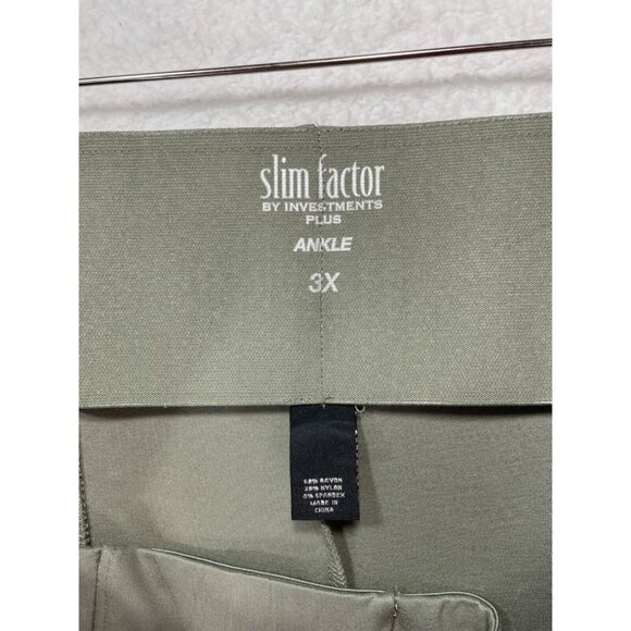 Slim Factor by Investments Woman 3X Ankle Pant Elastic Waist Green NWT - Picture 13 of 14